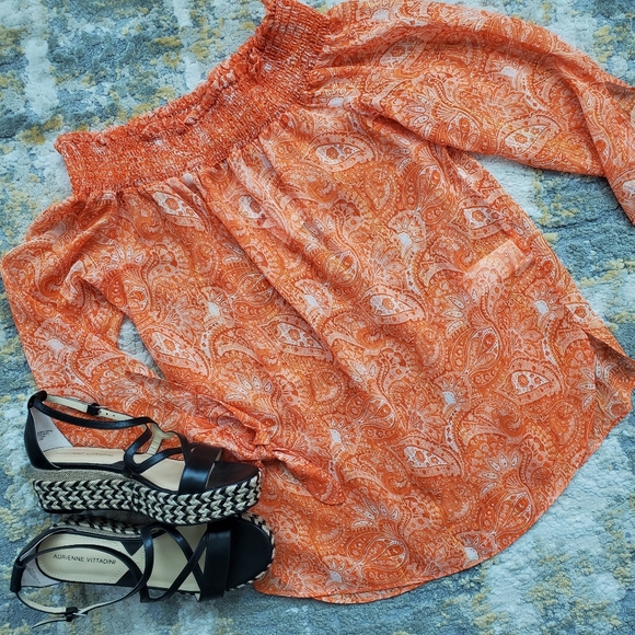 Michael Kors Paisley-Print Off-The-Shoulder Top - Picture 15 of 15